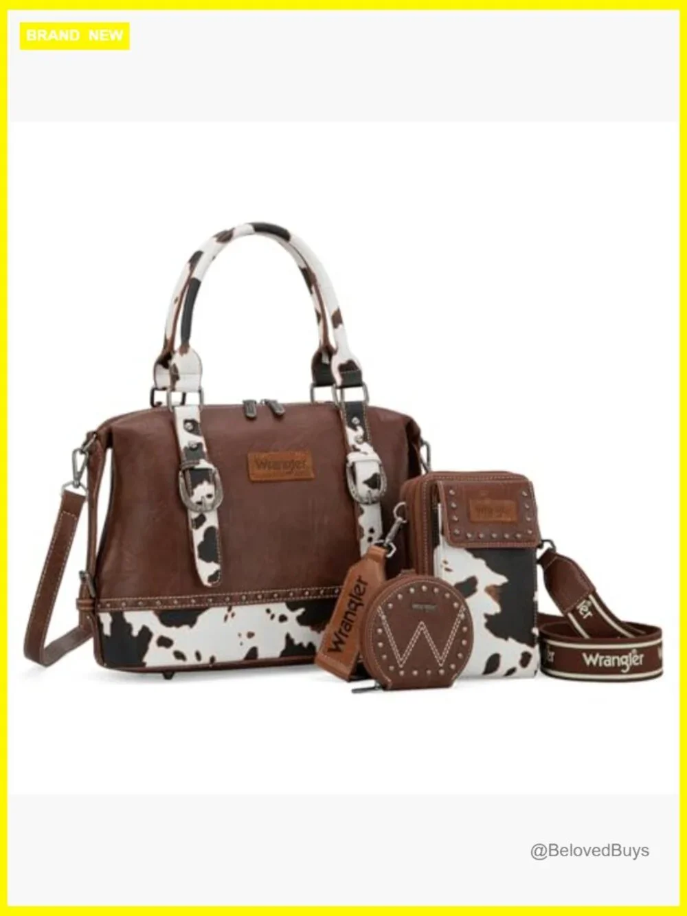 Leather Doctor Bag Set with Top Handle and Crossbody Strap - Picture 4 of 7